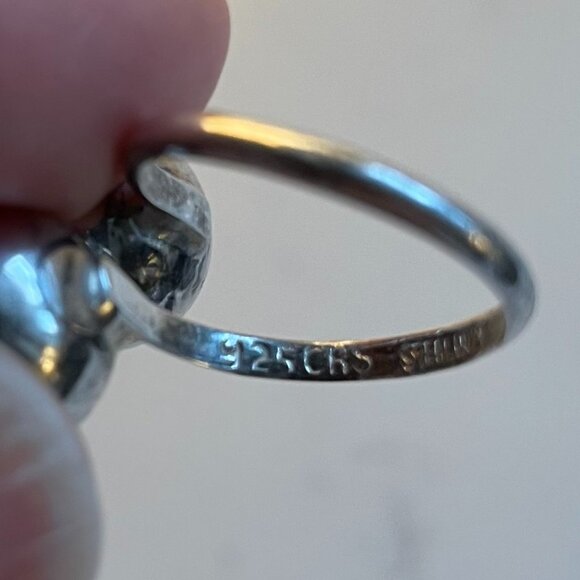 Vintage Sterling Silver 925 Stamped Boho Modernist Double Ball Adj Ring Sz OS - Picture 6 of 12